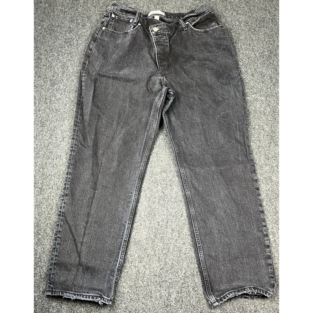 Abercrombie & Fitch The Dad High Rise Curve Love Jeans Washed Black 31 12S Short